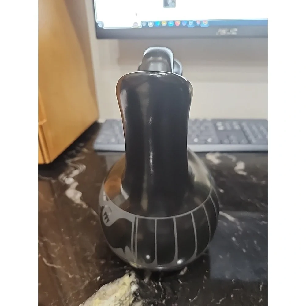 Vintage Signed Adakai Navajo Blackware Wedding Vase - EXCELLENT